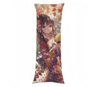 Taie Oreiller 30x90 Japon Taie de Traversin Dessin animé Motif Double Face Impression Velour Housse Traversin Améliorer Sommeil Qualité Oreiller avec Fermeture Eclair Caché pour Chambre Lit, Model100