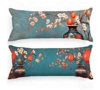 Taie Oreiller 30x90 Vase Taie de Traversin 90 cm, Housse de Coussin Japon Lot de 2 Double Face Impression Velour Housse Traversin Améliorer Sommeil Qualité Oreiller pour Salon Chambre Lit, Model181