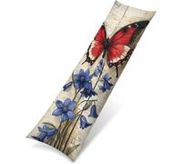 Taie Oreiller 30x90cm Fleurs Taie de Traversin Papillon Housse Ttraversin 90 cm Velour Douce Taies D'oreillers, Améliorer Sommeil Qualité Latéral Long Coussin Grossesse pour Decoration Maison w0-1972