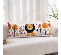 Taie Oreiller 35x105 cm Dessin animé Premium Velours Housse Coussin avec Fermeture Éclair Invisible, Traversin 105cm, Simplicité Taie d'oreiller longue pour Coussin de Positionnement Latéral xz-720
