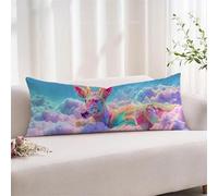 Taie Oreiller 35x105 cm Lot de 1 Bleu Premium Velours Housse Coussin avec Fermeture Éclair Invisible, Traversin 105cm, Animal Taie d'oreiller longue pour Coussin de Positionnement Latéral xz-800