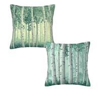 Taie Oreiller 35x35 cm, Housse Coussin Olive, Velours Taies d'oreillers Lot de 2, Motif Usine Coussin Canape Decoration Impression Recto Verso pour Automne Decoration Maison Salon, Cadeau Femme Z-93