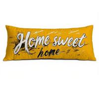 Taie Oreiller 40 x 120 cm Jaune Housses de Coussin de Positionnement Latéral Doux Lin Resistant Resistant Lettre Taie de Traversin, Améliorer Sommeil Qualité Housse Coussin, pour Chambre Canapé B-6597