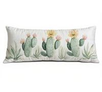 Taie Oreiller 40 x 120 cm Simplicité Housses de Coussin de Positionnement Latéral Doux Lin Resistant Resistant Cactus Taie de Traversin, Améliorer Sommeil Qualité Housse Coussin Lit Canapé B-7653