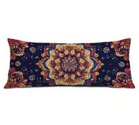 Taie Oreiller 40 x 120 Mandala Housses de Coussin de Positionnement Latéral Doux Lin Resistant Violet Taie de Traversin, Améliorer Sommeil Qualité, pour Chambre Lit Canapé, Cadeaux de Femmes R-6872