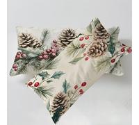 Taie Oreiller 40 x 60cm Bordeaux Housse de Coussin Vert Sauge Taie Oreiller Lot de 2, Velours Housse de Coussin Impression Recto Verso Doux Confortable Pour Chambre Salon Canapé Cadeau De Noël C0C1130