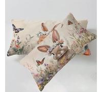 Taie Oreiller 40 x 60cm Couleur Orange Housse de Coussin Animal Taie Oreiller Lot de 2, Velours Housse de Coussin Impression Recto Verso Doux et Confortable pour Salon Canapé Cadeau De Noël C0C1115