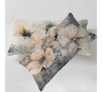 Taie Oreiller 40 x 60cm CrèMe Housse de Coussin Fleurs Taie Oreiller Lot de 2 Velours Housse de Coussin Impression Recto Verso Doux Confortable Lavable Pour Chambre Salon Canapé Cadeau De Noël C0C1109