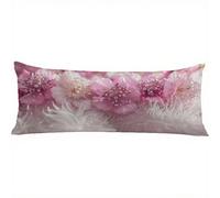 Taie Oreiller 40x140 Rose Oreiller de Corps Fleur Taie Traversin 140 cm, Doux Resistant Velour Taie D'oreiller, Fermeture Eclair Caché Taies D'oreillers pour Salon Lit Housses de Coussin w-128