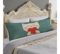 Taie Oreiller 40x145 cm Blanc Protege Oreiller Animal Taie Traversin 145 cm Double Face Impression Latéral Doux Velour Body Pillow, Fermeture Eclair Caché Taies D'oreillers, Housses de Coussin O-1383