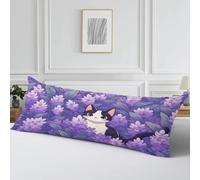 Taie Oreiller 40x145, Housse Coussin Herbe Taie Traversin 145 cm, Cod768 | Chat Velour Housse Traversin Double Face Impression Oreiller Améliorer Sommeil Coussin Decoratif pour Salon Chambre Lit