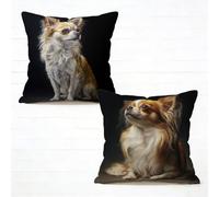 Taie Oreiller 40x40 cm Lot de 2 Noir Housse de Coussin 40 x 40 Gros Coussin De Canapé Lin Taie Oreiller Exterieur Chien pour Printemps Été Chaise Canape Chambre Terrasse Décoratifs, Gifts 0-701G5X