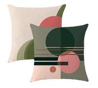 Taie Oreiller 40x40 Lot de 2 Moderne Housse Coussin 40x40 cm Carré Coussin Géométrie Impression Double Face Lin Housses de Canapé pour Lit Canape Salon Chambre Maison Decoration Noel Cadeaux,2p813F