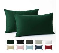 Taie Oreiller 40x60 Coton Renforcé (Set de 2) - Vert - Tissage serré de 57 Fils/cm² - Taie Oreiller 40 x 60 cm- Certifié Oeko Tex