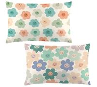Taie Oreiller 40x60 Lot de 2 Europe du Nord Housse Coussin 40x60 cm Rectangulaire Coussin Vert Impression Double Face Velour Taie d'oreiller,Lit Canape Salon Maison Decoration Automne Cadeaux LE-499