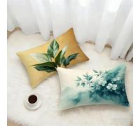 Taie Oreiller 40x60 Lot de 2, Fleur Housse Coussin 60x40cm avec Fermeture Éclair Invisible, Planter Velours Doux Housse de Coussin Rectangulaire, Taie d'oreiller pour Canape Salon Maison Decor 8-4947