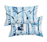 Taie Oreiller 40x60, Lot de 2 Forêt Housse Coussin Exterieur Lin -4822