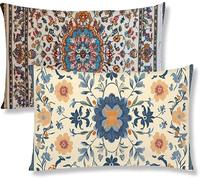 Taie Oreiller 40x60 Lot de 2 Housse Coussin en Velours BohêMe Rectangulaire Coussin de Canape Moderne Fleurs Taie d'oreiller Avec Fermeture à Glissière Invisible pour Decoration Maison Canapé S1-523