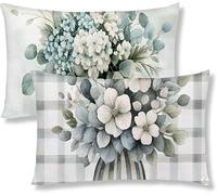 Taie Oreiller 40x60 Lot de 2 Housse Coussin en Velours Treillis Rectangulaire Coussin de Canape Moderne Fleur Taie d'oreiller Avec Fermeture à Glissière Invisible pour Decoration Maison Canapé S1-451