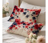 Taie Oreiller 40x60cm Rouge Housse De Coussin Protege Oreiller,Velours Housse De Coussin Fleur,Tissu Respirant Et Durable pour Intérieur Élégant,Double Face Utilisable,Décoration D'Intérieur 0q-396