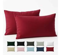 Taie Oreiller 40x70 Coton Renforcé (Set de 2) - Bordeaux - Tissage serré de 57 Fils/cm² - Taie Oreiller 40 x 70 cm- Certifié Oeko Tex