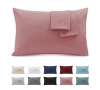 Taie Oreiller 40x70 Lot de 2 en Premium Microfibre - avec Fermeture Éclair Invisible- Housse Coussin Doux, Confortable, Respirant et Hypoallergénique - Rose foncé