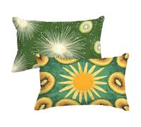 Taie Oreiller 40x70 Lot de 2 Housse de Coussin Brun Coussin Canape, Rectangulaire Lin Taies D'oreillers Couleur Orange Double Face Impression Decoratif Housse Oreiller Decoration Salon Moderne P-154