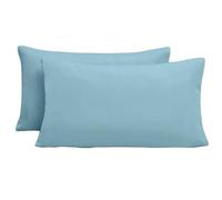 Taie Oreiller 40x70cm 2 PCS en Premium Microfibre, Housse Coussin avec Fermeture Éclair Invisible, Taie d Oreiller Hypoallergénique et Respirante, Céleste