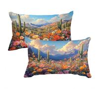 Taie Oreiller 40x70cm Couleur Orange Housse de Coussin Fleurs Housse Coussin Canapé Deco Automne Lin Housse Oreiller Rectangulaire Doux et Confortable Décoration D'Intérieur Cadeau de Noël C0C605