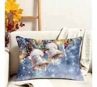 Taie Oreiller 40x80 cm Lot de 1 Housses Coussin Noël Rectangulaire Coussin Cloche Impermeable Velour Housse Oreiller avec Fermeture Éclair Invisible, Automne Decoratif Canape Salon Chambre Lit 3s-351