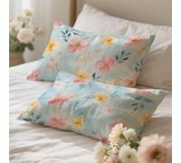 Taie Oreiller 40x80cm Bleu-Vert Housse De Coussin Protege Oreiller,Housse De Coussin Rose,Tissu Respirant Et Durable pour Intérieur Élégant,Double Face Utilisable,Décoration D'Intérieur 0q-738