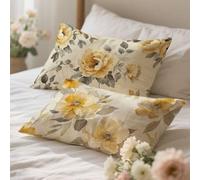 Taie Oreiller 40x80cm Jaune Housse De Coussin Protege Oreiller,Velours Housse De Coussin Gris,Tissu Respirant Et Durable pour Intérieur Élégant,Double Face Utilisable,Décoration D'Intérieur 0q-759