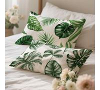 Taie Oreiller 40x80cm Vert Housse De Coussin Protege Oreiller,Velours Housse De Coussin Feuille,Tissu Respirant Et Durable pour Intérieur Élégant,Double Face Utilisable,Décoration D'Intérieur 0q-729