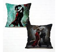 Taie Oreiller 45x45 cm Lot de 2 Danse Housse de Coussin 45 x 45 Gros Coussin De Canapé Lin Taie Oreiller Exterieur Amour pour Printemps Été Chaise Canape Chambre Terrasse Décoratifs, Gifts L-282Y2X