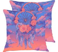 Taie Oreiller 45x45cm Lot de 2 RéSeau De PêChe Aux RêVes Coloré Housse Coussin Exterieur Impermeable Taie d'oreiller en Velours Canapé Oreiller Decoratif d'oreiller, pour Home Decoration X5JJ-51