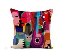 Taie Oreiller 45X45cm, Picasso Le Couple Dansant Et La Femme Jouant De La Guitare avec Fermeture Éclair Cachée Taie d'oreiller Moderne Throw Housse De Coussin pour Canapé Chambre Salon