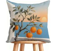 Taie Oreiller 50 x 50 cm Housse de Coussin Arbre Coussin De Canapé Lin pour Maison Décorer Coucher De Soleil M-T1B5K