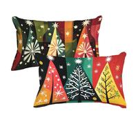 Taie Oreiller 50 x 70 Lot de 2 Housse de Coussin Couleur Coussin Canape, Rectangulaire Lin Taies D'oreillers Abstrait Double Face Impression Decoratif Housse Oreiller, Decoration Salon Moderne p0q-24