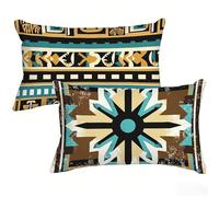 Taie Oreiller 50 x 90 cm Lot de 2, Brun Housse de Coussin Rectangulaire avec Fermeture Éclair Invisible, Impermeable Velours Housse Coussin, Abstrait Pillow Case pour Canapé, Chambre, Jardin T0-465