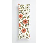 Taie Oreiller 50x135cm Fleurs naturelles, oreiller de Corps Modernité avec Fermeture Éclair Invisible, taie Traversin 135cm Double Face Impression Latéral Velour Body Pillow, Housse de Coussin