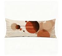 Taie Oreiller 50x150 cm Brun Housse Traversin Simple Double Face Impression Lin Protege Oreiller, Fermeture éclair Invisible Taie de Traversin Long Coussin Grossesse, pour Chambre Lit Canapé H0-919