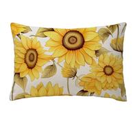 Taie Oreiller 50x60 cm Tournesol Housses de Coussin Fleur Coussins Rectangulaire Taies D'oreillers Canapé Lin Taie Oreiller pour Salon de Jardin Printemps Été Automne Decoration, Cadeau Femme L-949