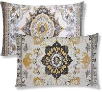 Taie Oreiller 50x60 Lot de 2 Housse Coussin en Velours Couleur Unie Rectangulaire Coussin de Canape Fleurs Taie d'oreiller Avec Fermeture à Glissière Invisible pour Decoration Maison Salon S1-471