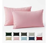 Dreamzie Taie Oreiller 50x70 Coton Renforcé (Set de 2) - Rose - Tissage serré de 57 Fils/cm² - Taie Oreiller 50 x 70 cm- Certifié Oeko Tex