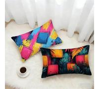 Taie Oreiller 50x70 Lot de 2, Couleur Housse Coussin 50x70cm avec Fermeture Éclair Invisible, Planter Velours Doux Housse de Coussin, Taie d'oreiller pour Canape Salon Maison Decor Cadeau R-4838