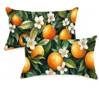 Taie Oreiller 50x80 cm Lot de 2 Automne Housse Coussin 50 x 80 Rectangulaire Coussin Fruit Impression Double Face Velour Taie d'oreiller pour Salon Chambre Maison Decoration Noël Cadeaux EM-1387