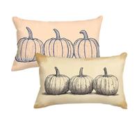 Taie Oreiller 50x80 Lot de 2 Housse de Coussin Crème Coussin Canape, Rectangulaire Velours Taies D'oreillers Beige Double Face Impression Decoratif Housse Oreiller pour Decoration Salon Chambre P-574