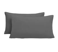 Taie Oreiller 50x80cm 2 PCS en Premium Microfibre, Housse Coussin avec Fermeture Éclair Invisible, Taie d Oreiller Hypoallergénique et Respirante, Gris foncé