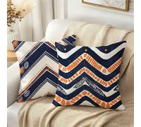 Taie Oreiller 55x55 Lin Stripes Coussin Canape Lot de 2 Abstraction, b-409 | Coussin Exterieur Impermeable, Protege Oreiller Coussins de Jardin, Decoration Maison, Decoration Automne