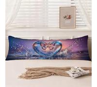 Taie Oreiller 60 x 180 Amour Taie de Traversin 180 cm, Housse de Coussin Papillon Doux Resistant Velour Housse Traversin, Sommeil Qualité Oreiller Coussin de Grossesse pour Salon Chambre Lit,Model1897